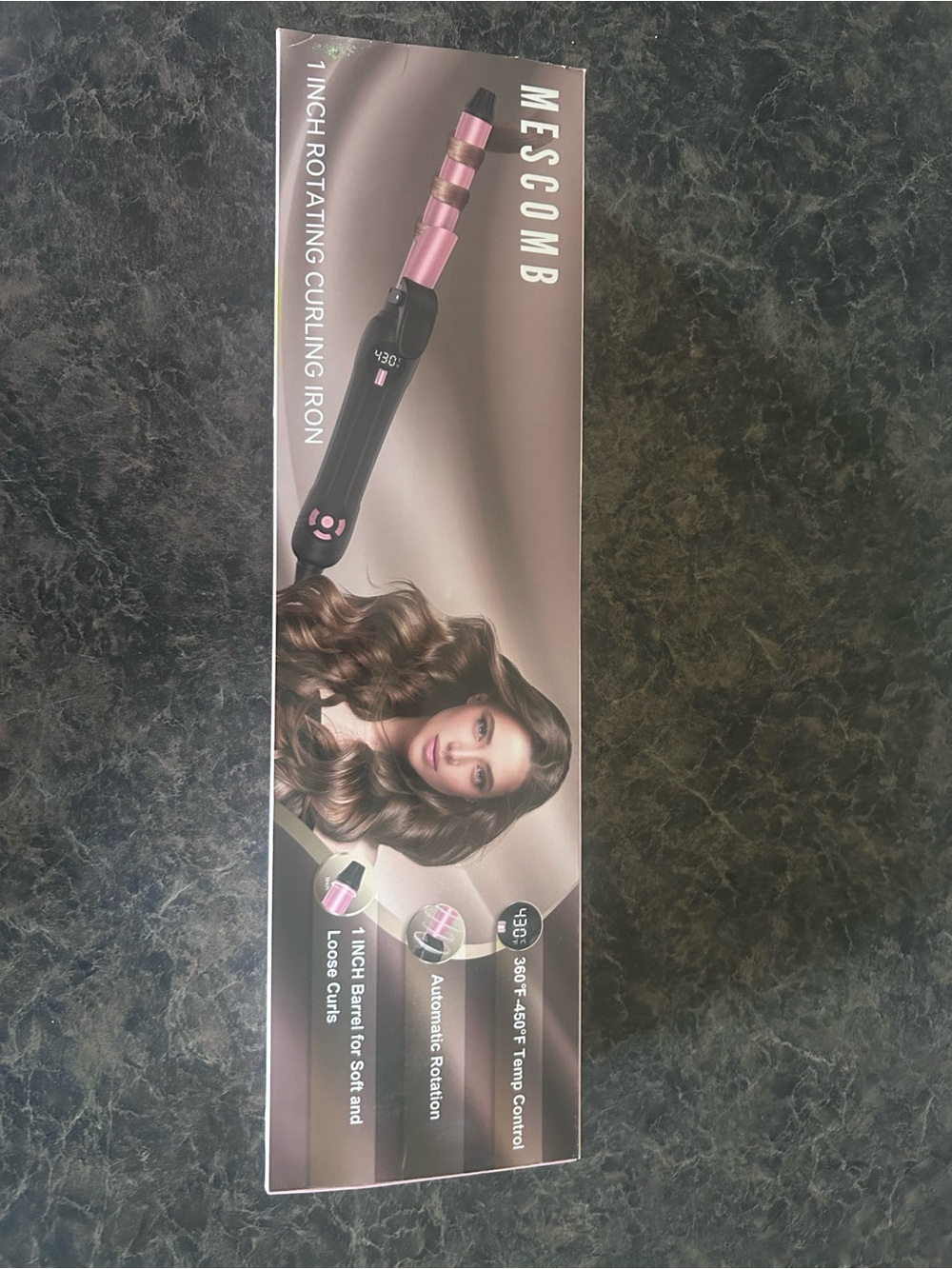 Pink and Black 1" Rotating Curling Iron - Automatic Curling Wand